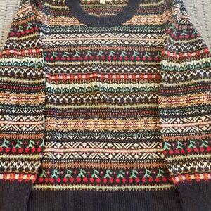 J. Crew Festive Multicolor Crew Neck Sweater